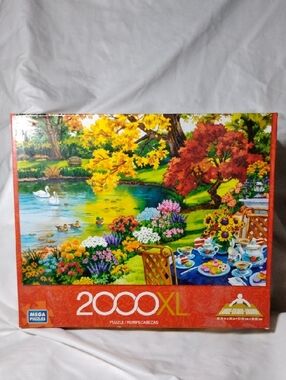 2000 Piece XL Puzzle Autumn Garden Tea Mega Puzzles Sealed Box